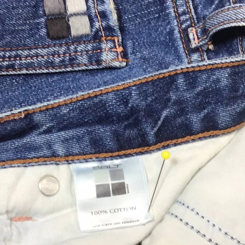 💠 SALT Works ‘Avenue A’ Blue Low Rise Flare Cotton Distressed Denim Sz.30 - Picture 5 of 9